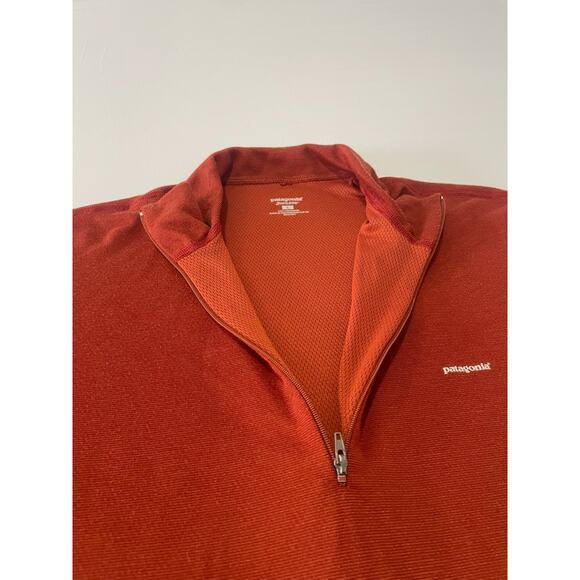 Patagonia Capilene Midweight Capilene Quarter Zip Baselayer Burnt Orange Size L - Picture 5 of 11